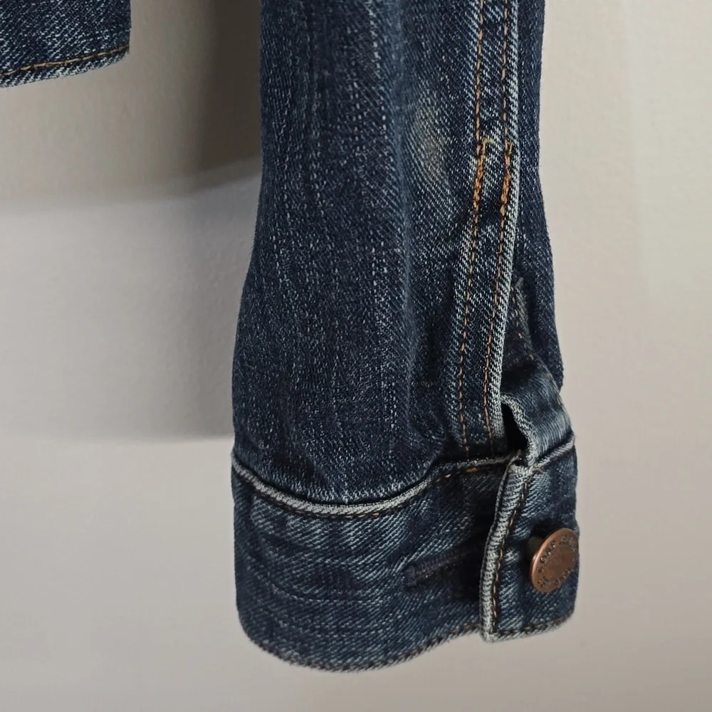 GAP Blue Denim Crop Jacket Women's Size Xs X-small Cropped - Picture 3 of 11